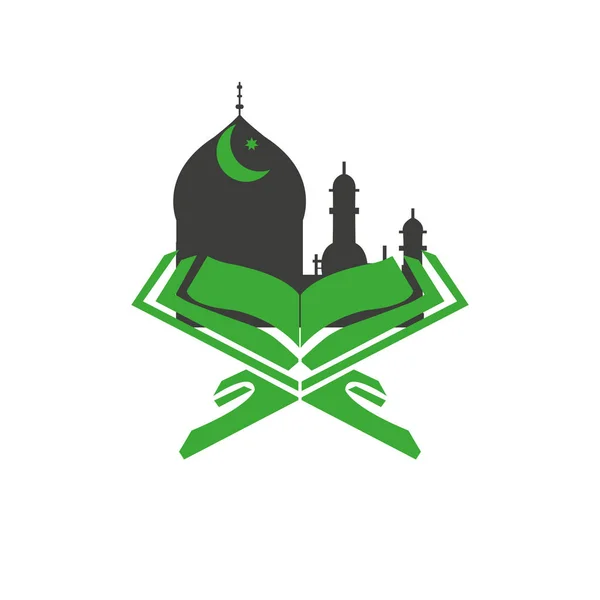 कुरान बुक आइकन। फ्लैट डिजाइन, रैखिक और रंग शैलियों। इस्लामी धर्म। कुरान अलग वेक्टर चित्र — स्टॉक वेक्टर