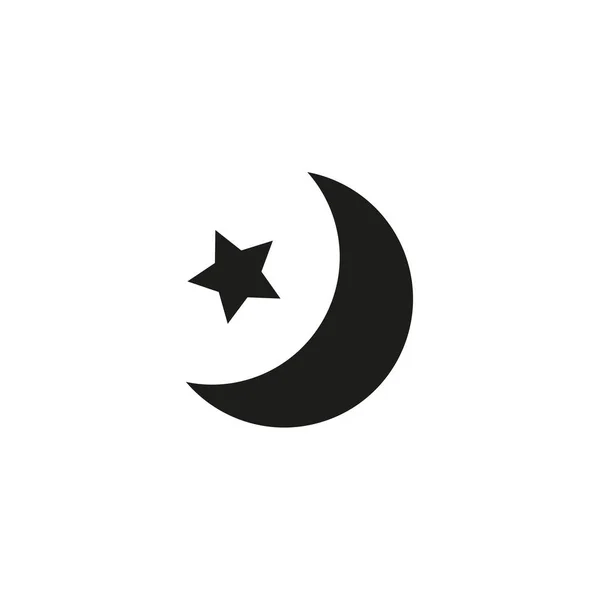 Ster en halve maan - symbool van de islam plat pictogram voor apps en websites — Stockvector