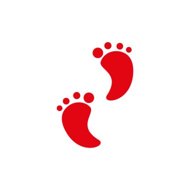 Kağıt kırpılmış etiket Footprint sembolü. Yalıtılmış resim simgesi