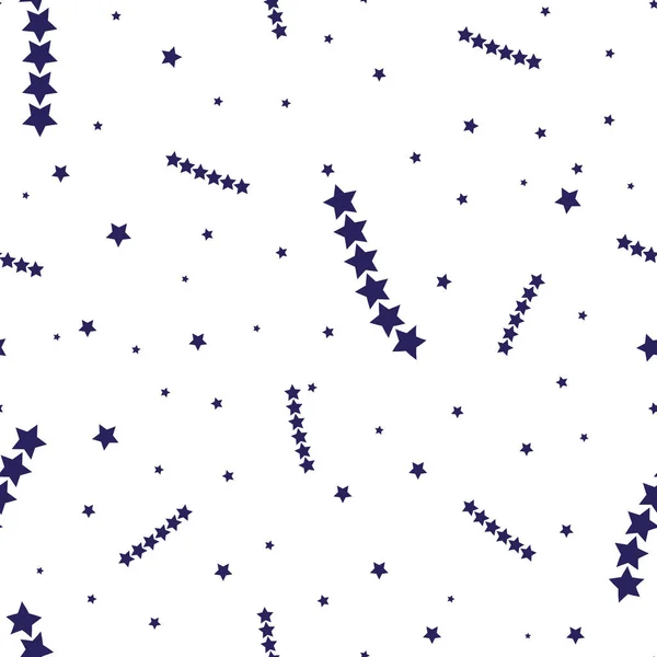 Nahtloses Muster mit schwarzen Sternen auf weißem Hintergrund. Vektorillustration — Stockvektor