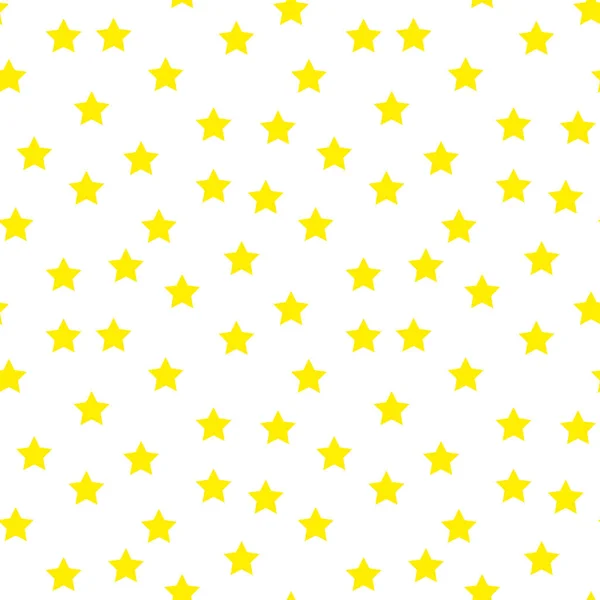 Векторная иллюстрация. Бесшовный рисунок с падением милые желтые звезды белый фон. Символ погоды. Шаблон с контуром. — стоковый вектор