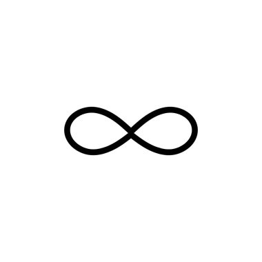 Infinity sembolü simgeleri vektör illüstrasyon. Sınırsız, sınırsız sembol, işaret. Sonsuzluk simgesi