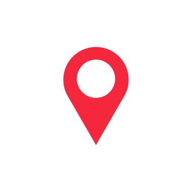 Harita PIN düz tasarım stili modern simgesi, işaretçi en az vektör simgesi, marker işareti