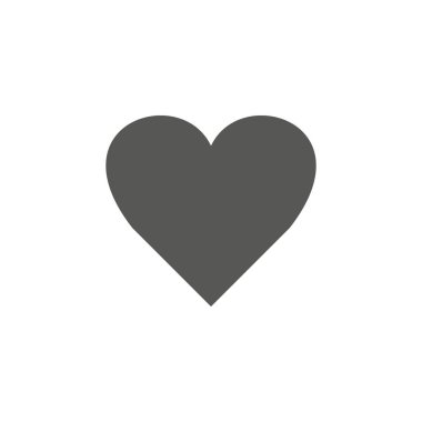 Kalp vektör simgesi, aşk sembolü. Sevgililer s gün işareti, beyaz arka planda, grafik ve web tasarım, logo için düz stil izole amblemi.