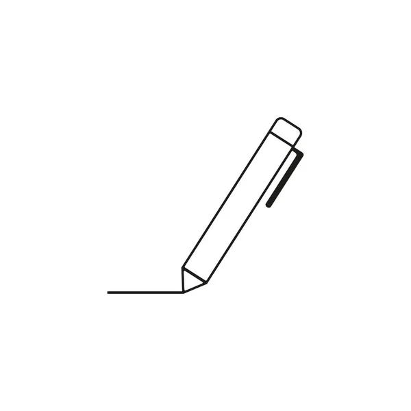 Pero, nastínit, vektor znamení, k zápisu řádku ikonu lineární styl piktogram izolované na bílém. Symbol, logo ilustrace. Upravitelná stopa. Pixel perfect — Stockový vektor