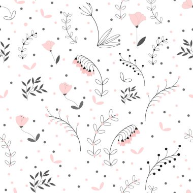 Papatya çiçekler Dikişsiz desen Vektör İllüstrasyon