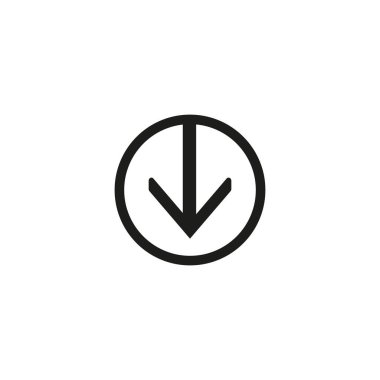 Simgeyi İndirin. Daire içinde basit düz sembol. Vektör Resimli İşaret