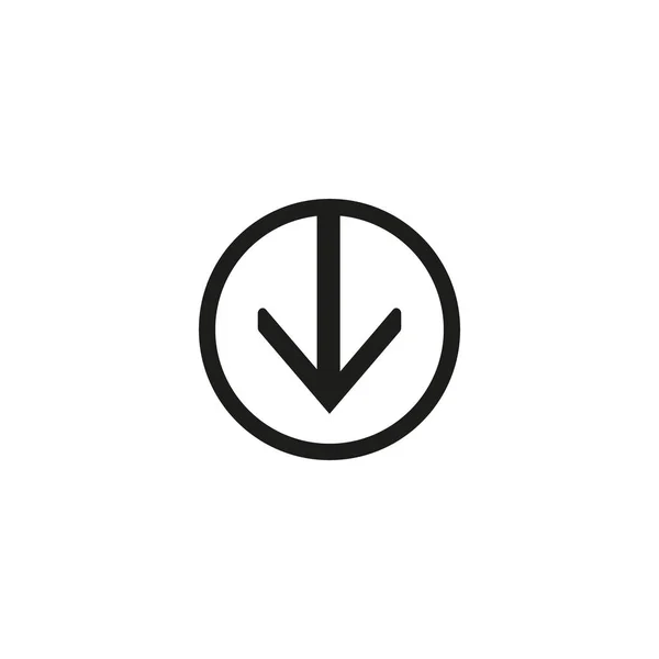 Letöltési ikon. Egyszerű sík szimbólum a Circle. Vektoros jel — Stock Vector