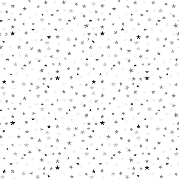 Black little stars on white background seamless vector pattern illustration — Stock Vector