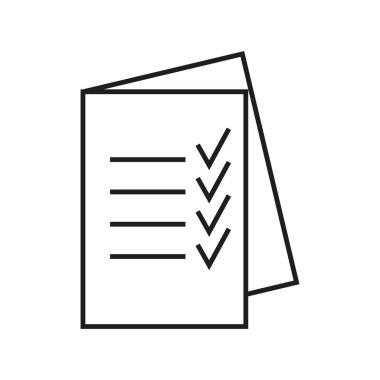 Denetim listesi simgesini, ince çizgi vektör çizim