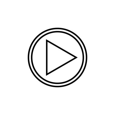 Oyun simgesi, Play simgesi vektörü, beyaz arka planda izole edilmiş modaya uygun düz tarzda. Simge resmini oynat, simge çizimini oynat