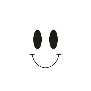 Siyah gülen düz siluet beyaz arka plan. Vektör .