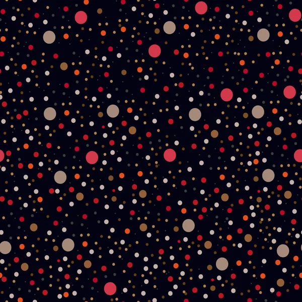 Abstrait dessin à la main motif à pois fond noir . — Image vectorielle