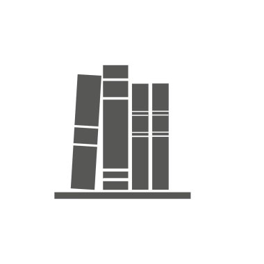 kitaplık simgesi. Kitaplığın düz çizimi - vektör simgesi. kitaplık işareti sembolü