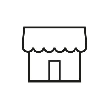Dükkan sınır simgesi. Yönetim panelleri, web sitesi, arayüzler, mobil uygulamalar için bu simge kullanımı.
