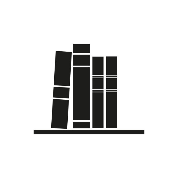 значок книжной полки. плоская иллюстрация книжной полки - векторная иконка. символ знака книжной полки
