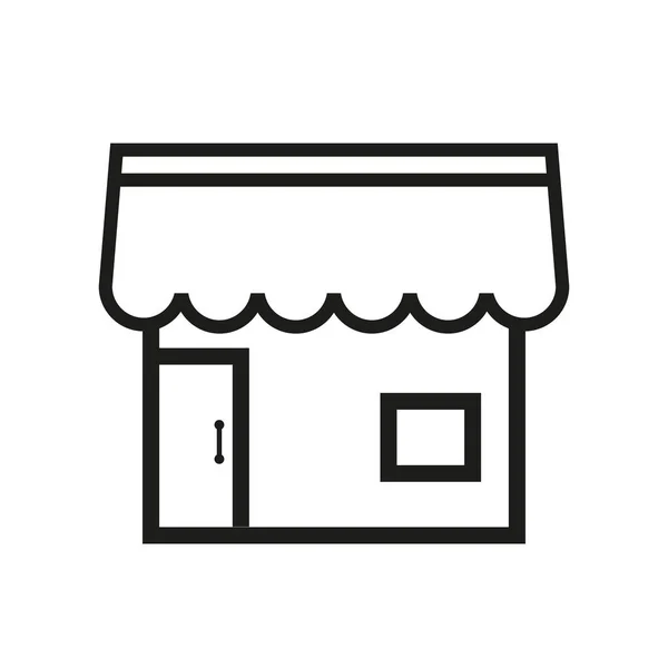 Merchant store, ilustracja wektor ikona w stylu konturu linii — Wektor stockowy