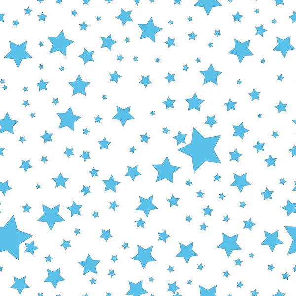 Seamless Vector Pattern Colored Stars Various Sizes White Background Eps — Stock Vector