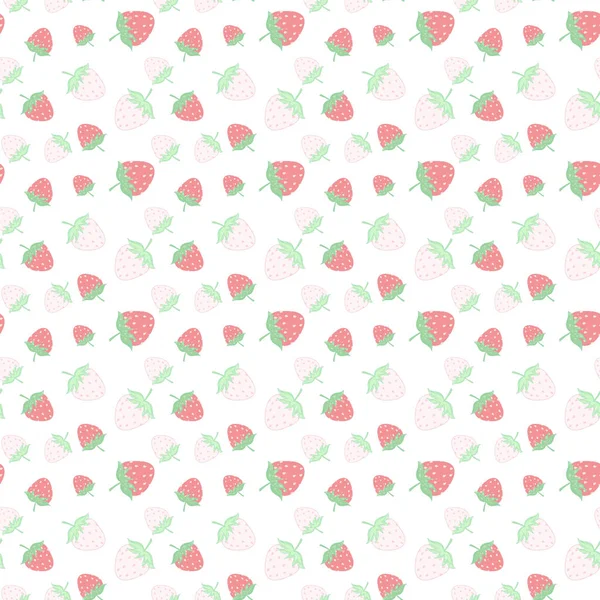 Fondo Sin Costuras Con Fresas Frescas Pintadas Con Acuarelas Bayas — Vector de stock