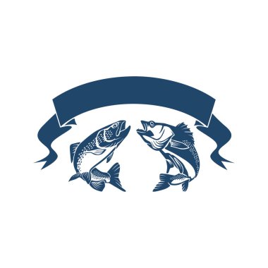 Mavi balık logo restoranlar için