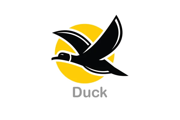 Logotyp Króla Kaczki Ikony Inteligentnej Kaczki Dla Firmy Branding — Wektor stockowy