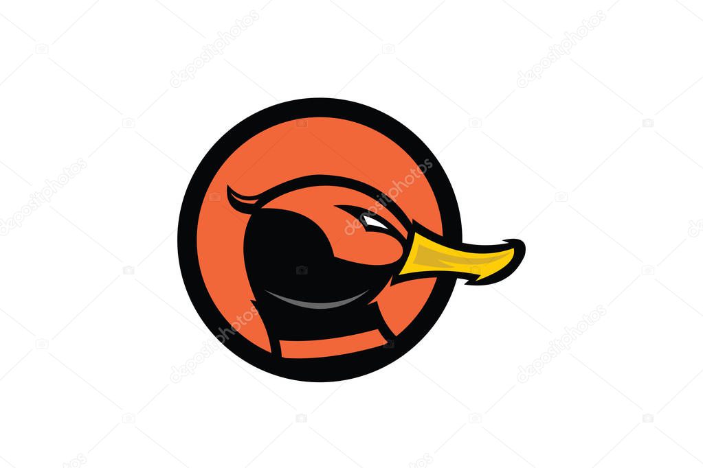 Duck king logotype, smart duck icons for branding company