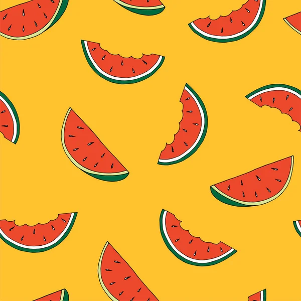 El karpuz Dikişsiz desen çizin. Vektör Illustration.
