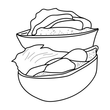 El çizmek vektör çizim beyaz arka plan üzerinde. siyah ve beyaz. Amerikan hamburger çizburger.