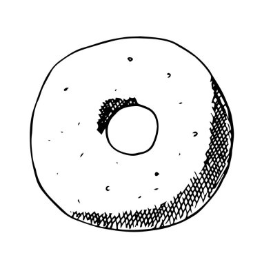 Donat. Büyük koleksiyon hamur işleri ve çay aksesuarları. FreeHand çizim, vektör Illustration ile Vintage poster. Doodles. fırın ürünleri.