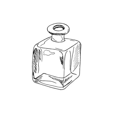 Cam vazo, şeffaf, silindirik - doğrusal resim boyama. Vazo anahat. Vazo-cam çiçekler için.