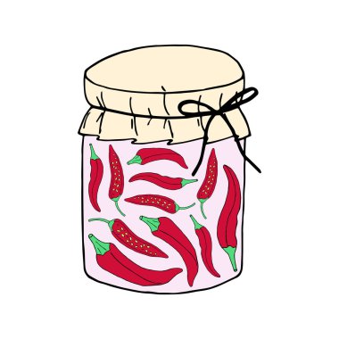 Renkli el çizilmiş vektör çizim seti. Sebze ile turşu kavanozlar ayarlayın. Kalaylı sebzeler ile ayarlayın.