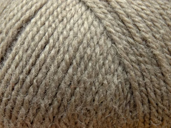 Wollknäuel Aus Faden Handarbeit Grau Hintergrund Textur Faser Makro — Stockfoto