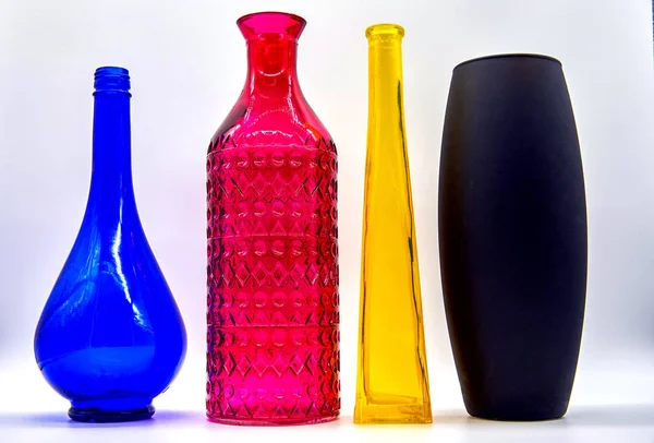 four colored bottles are Radom, placed by color CMYK