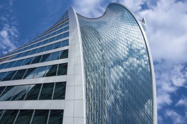 Mayıs 2019, Rusya, Moskova.İş merkezi Moskova şehrinin alt görünümü.