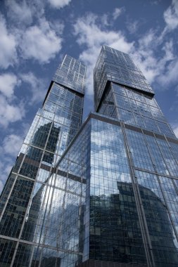 Mayıs 2019, Rusya, Moskova.İş merkezi Moskova şehrinin alt görünümü.