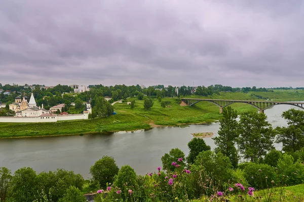 Vue Sur Rivière Monastère Pont — Photo