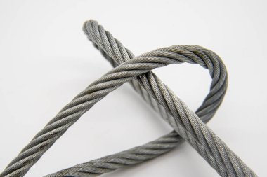 Details of the safety rope for high pressure hoses, one loop is threaded into the other.  clipart