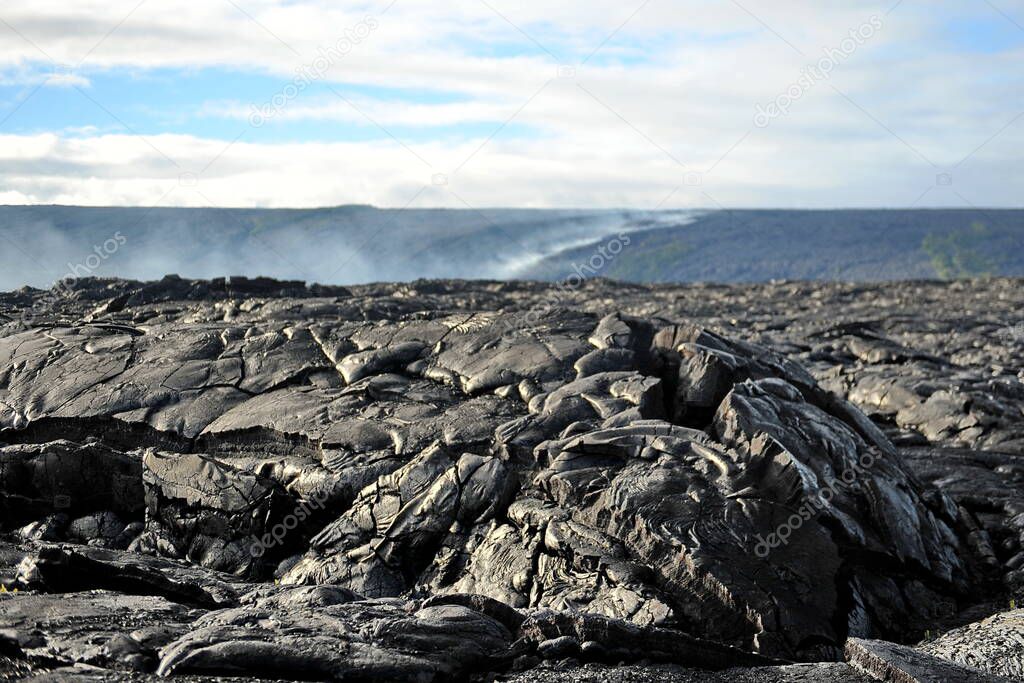 Texture of hardened lava in Hawaii