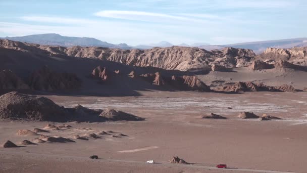 Chile. Atacamská poušť. Moon Valley. — Stock video