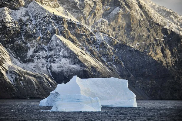 Sodródó jéghegyek. Globális felmelegedés. Éghajlatváltozás. Antarktisz, sarkvidék. Grönland — Stock Fotó