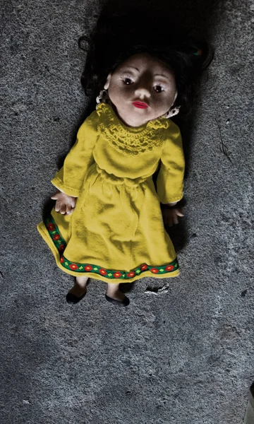 Boneka Lilin Tua Dengan Pakaian Lama — Stok Foto