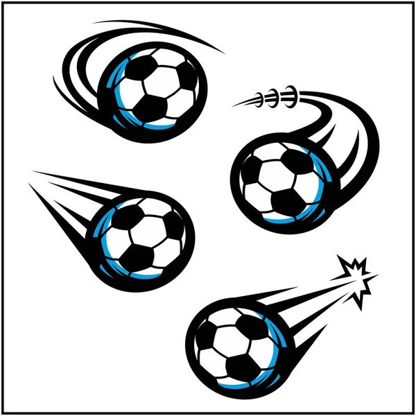 Soccer Swoosh Set Colorful Vector Illustration — Stock Vector