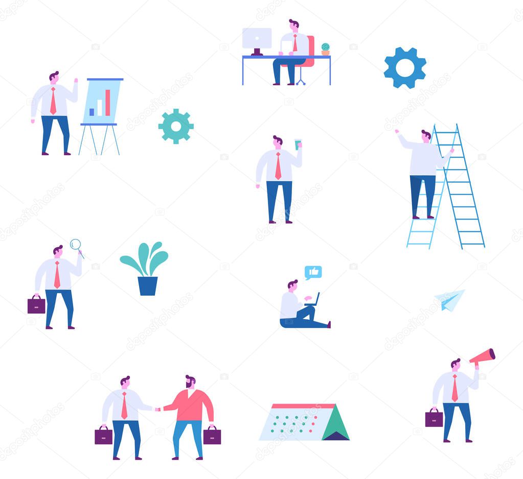 Business people flat vector background