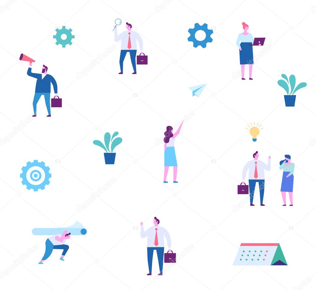 Business people flat vector background