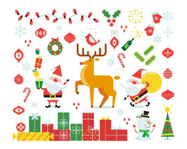 Noel süslemeleri ile arka plan. Noel geyiği.