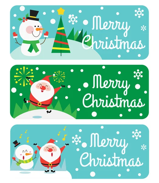 Gyűjteménye Aranyos Függőleges Karácsonyi Bannerek Vektoros Illusztráció Lapos Stílusban — Stock Vector