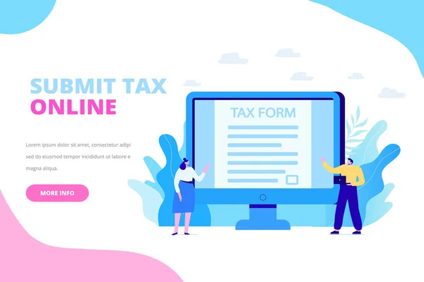 Online Vergi Ödeme Kavramı Vergi Online Gönderin Nsanlar Dolum Vergi — Stok Vektör