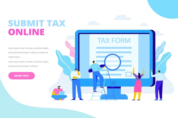 Online Vergi Ödeme Kavramı Vergi Online Gönderin Nsanlar Dolum Vergi — Stok Vektör