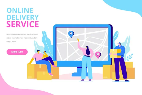 Concept Service Livraison Ligne Suivi Des Commandes Ligne Concept Illustration — Image vectorielle