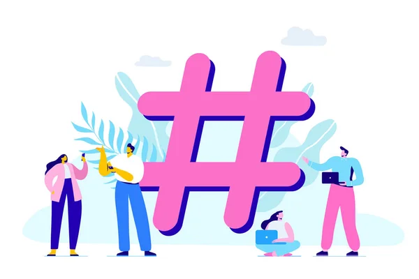 Hash Işareti Büyük Bir Sembol Hashtag Sosyal Medya Web Siteleri — Stok Vektör